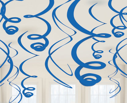 Plafond decoratie slingers blauw