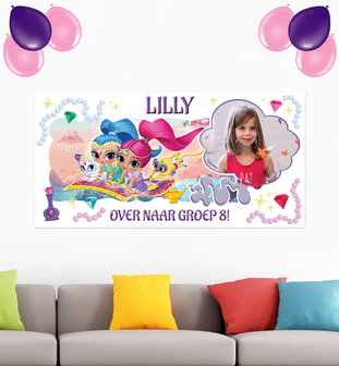 Shimmer en Shine Gepersonaliseerde muurbanner nieuwe klas voorbeeld