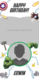 Gepersonaliseerde deurbanner The Avengers thema template