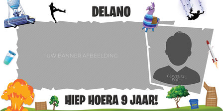 Gepersonaliseerde muurbanner Fortnite thema template