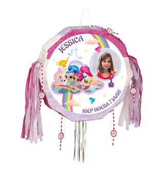 Gepersonaliseerde pinata Shimmer en Shine thema voorbeeld