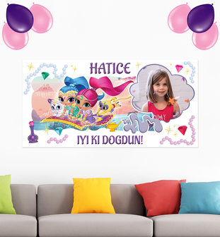 Shimmer en Shine Gepersonaliseerde muurbanner turks voorbeeld