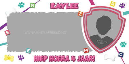 Gepersonaliseerde muurbanner Super Pups