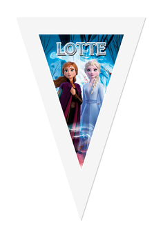 Gepersonaliseerde vlaggenlijn Disney Frozen design voorbeeld