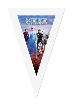 Gepersonaliseerde vlaggenlijn Disney Frozen thema desighn voorbeeld