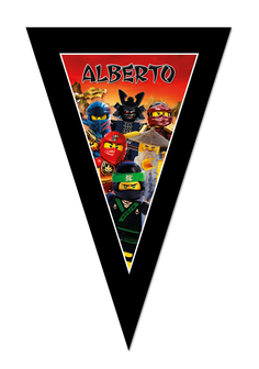 Gepersonaliseerde vlaggenlijn Ninjago thema design voorbeeld