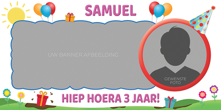 Gepersonaliseerde muurbanner Peppa Pig thema template