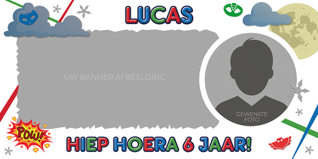 Gepersonaliseerde muurbanner Pyjamahelden thema template