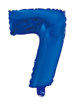 Folie ballon cijfer 7 blauw