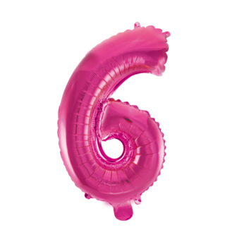 Folie ballon cijfer 6 roze