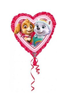 Paw Patrol Skye en Everest folie ballon hart