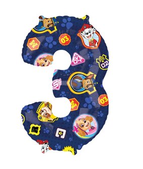 Paw Patrol folie ballon cijfer 3