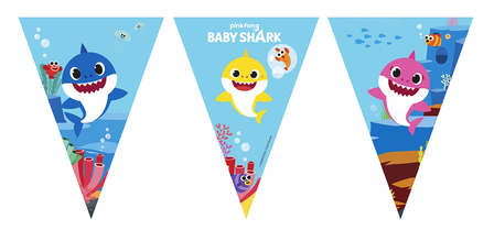 Baby Shark feestslinger of vlaggenlijn van papier
