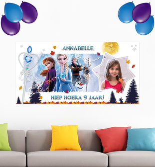 Gepersonaliseerde muurbanner Frozen 2 thema voorbeeld