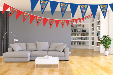 Gepersonaliseerde vlaggenlijn XL Super Mario thema kamer voor beeld