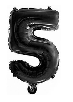 Folie ballon cijfer 5 zwart