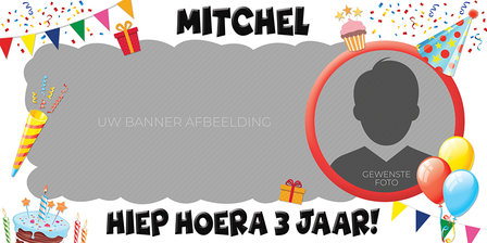 Gepersonaliseerde muurbanner Birthday thema template