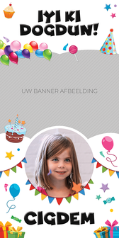 Gepersonaliseerde deurbanner Birthday thema turks voorbeeld