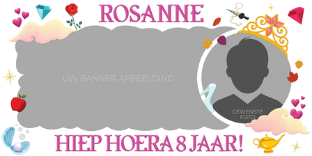 Gepersonaliseerde muurbanner Disney Princess thema - Template