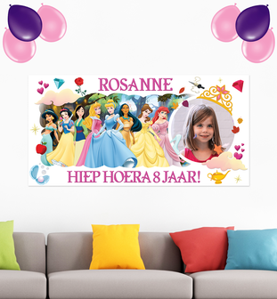 Gepersonaliseerde muurbanner Disney Princess thema - Voorbeeld