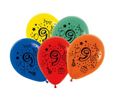 Latex cijfer ballonnen NR 9