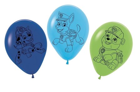 Paw Patrol feest ballonnen 30cm , 3 kleuren print!