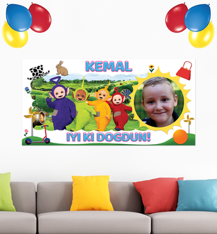 Gepersonaliseerde muurbanner Teletubbies thema Turks voorbeeld