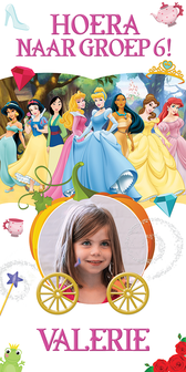 Gepersonaliseerde deurbanner Disney Princess thema nieuwe klas voorbeeld
