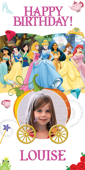 Gepersonaliseerde deurbanner Disney Princess thema voorbeeld