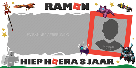 Gepersonaliseerde muurbanner Roblox thema template