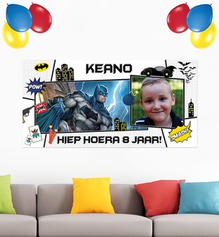 Gepersonaliseerde muurbanner Batman thema voorbeeld