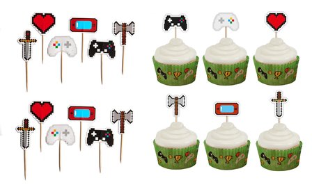 Gaming cup cake decoratie set