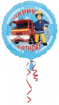 Brandweerman Sam Brave Happy Birthday foil ballon