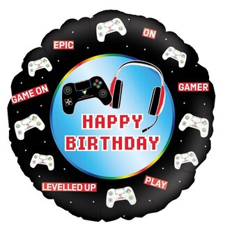 Gaming folie ballon 45cm Happy Birthday