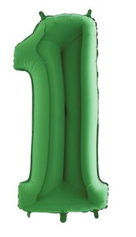 Folie ballon cijfer 1 groen 102cm