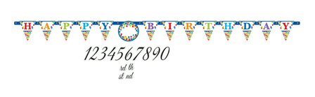 slinger HAPPY BIRTHDAY 320cm met aanpasbare leeftijd