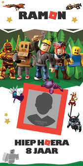 Gepersonaliseerde deurbanner Roblox thema