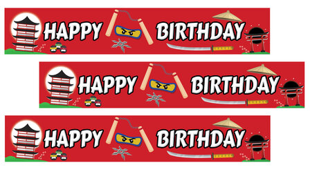Happy Birthday slinger Ninjago thema