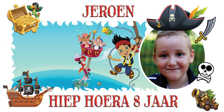 Gepersonaliseerde muurbanner Jake neverland Piraten