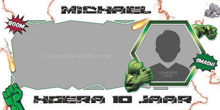 Gepersonaliseerde muurbanner Hulk thema