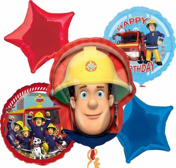 Brandweerman Sam folie ballonnen set Happy Birthday 5-delig