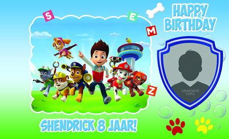 Paw Patrol bellenblaas gepersonaliseerd