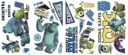 Monsters University 20 delig wanddecoratie muurstickers set velindeling