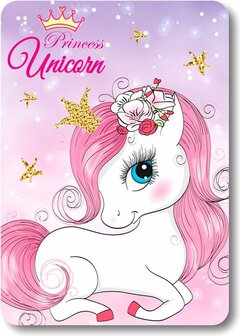 Unicorn fleece deken