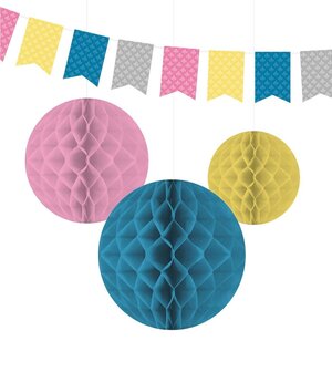 Feest decoratie set gemengde kleuren