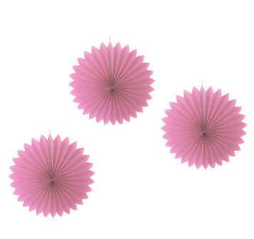 Waaier decoratie 3-delig set roze