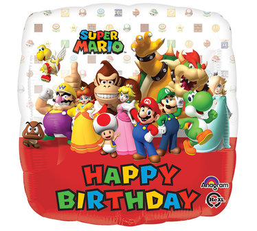 Super Mario foil ballon Happy Birtday 