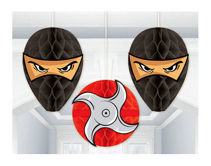 Ninja honeycomb decoratie 3 delig set
