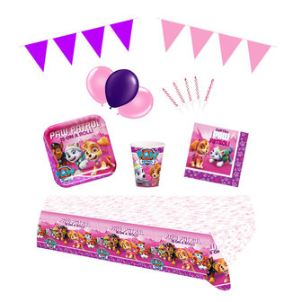 Roze Paw Patrol feestpakket Deluxe