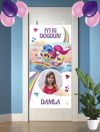 Gepersonaliseerde deurbanner Shimmer en Shine turks voorbeeld